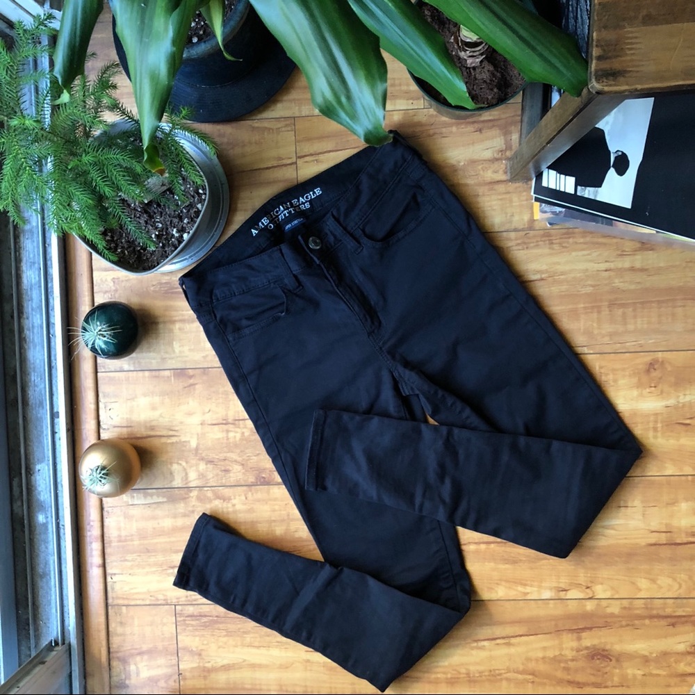 Black Skinny High Rise Jeans American Eagle 4